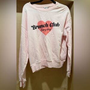 Wildfox Light Pink Pullover with Black Trim New With Tags Size Small